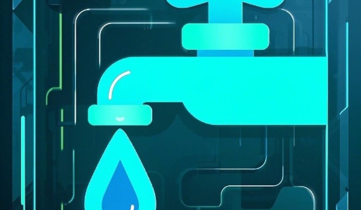 tap with water liquid drop high technology character organic drawn style icon vector illustration de... (1)